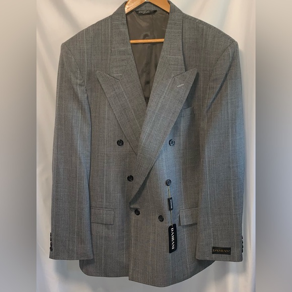 NWT Damiani Blazer Sport Jacket Coat Dark Charcoal Grey Lined Size 46 Long - Picture 1 of 5